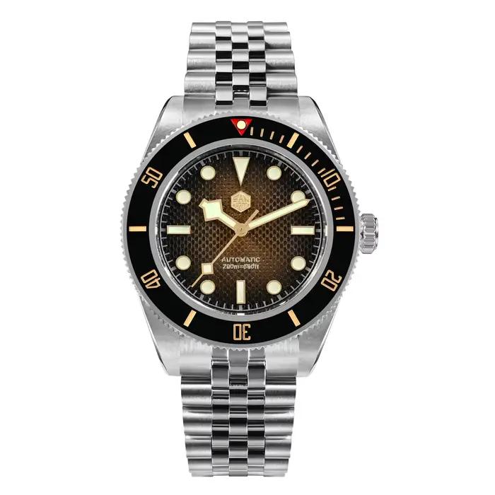 San Martin 40mm NH35 montre pour hommes plongée mécanique montre-Bracelet 5 maillons Bracelet lunett