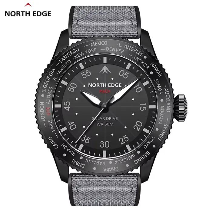 Montre à quartz cinétique légère, montre tactique d'extérieur, boîtier en alliage, diamètre 43 mm, é