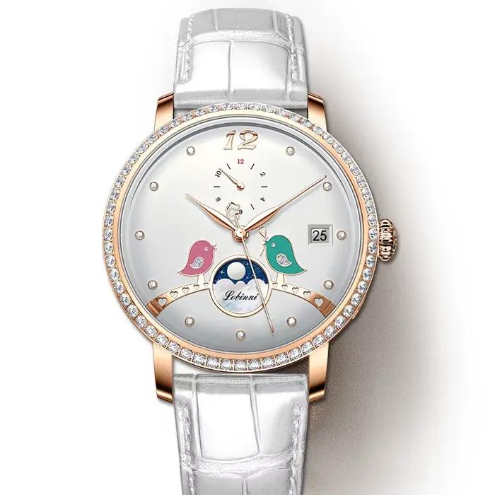 LOBINNI mode élégante dames montre automatique 36mm à remontage automatique Date 5Bar étanche montre
