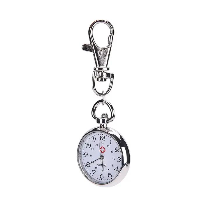 Montre de poche en acier inoxydable Velishy élégante avec chaîne pour homme et femme occasions diverses