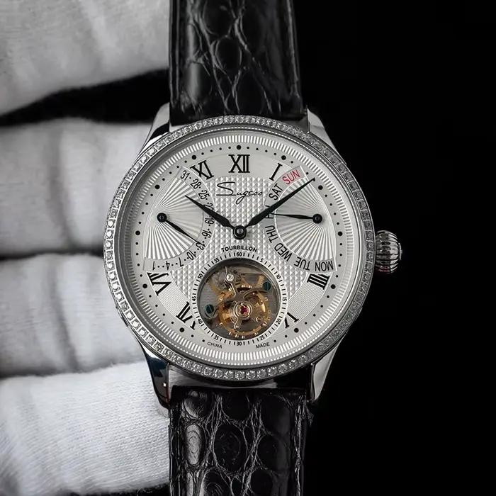 Montres-bracelets pour hommes Sugess Tourbillon