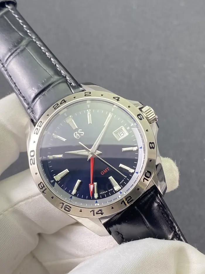 Montre GS Custom GMT, mouvement à quartz suisse Ronda 515H, luminescence verte, couronne à visser, b
