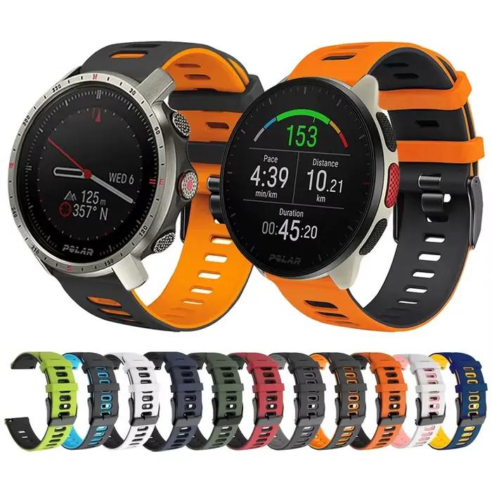 Bracelet pour Bracelet Polar Pacer pour POLAR Grit X Pro Titan/Vantage M2 M/IGNITE 2/Unite Bracelet de sport en Silicone Bracelet de montre