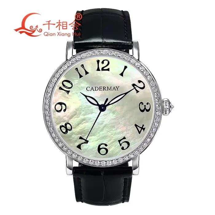 Montre-bracelet mécanique de luxe pour hommes, coque naturelle, aiguilles lumineuses avec Moissanite