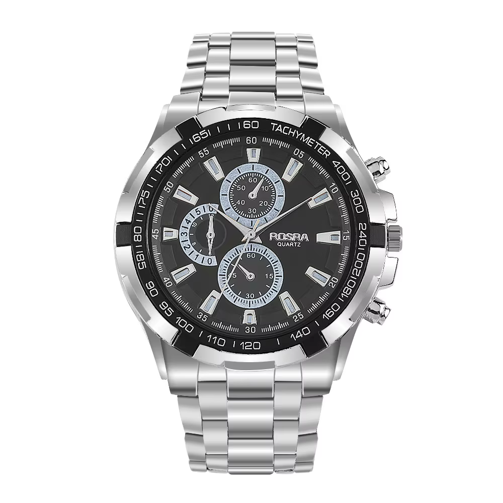 Rosra homme montre hommes montres de sport 3 cadran décoratif métal montres à Quartz pas cher prix l