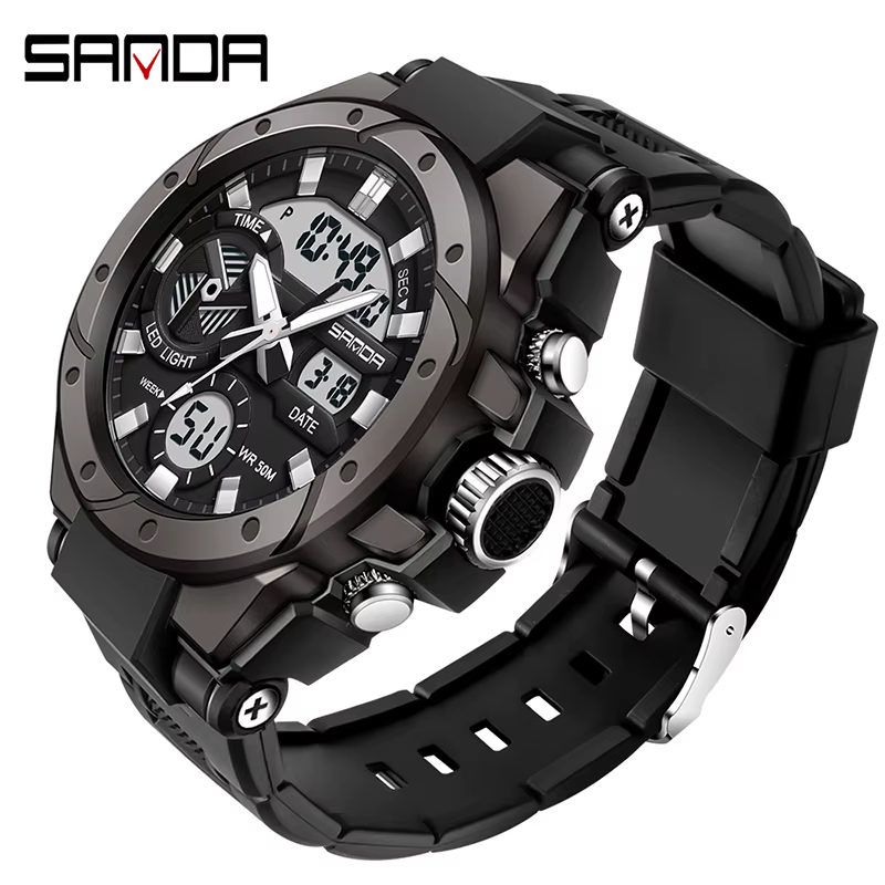 Montre-bracelet analogique tactique militaire pour homme G-Style, montre de sport de luxe résistante