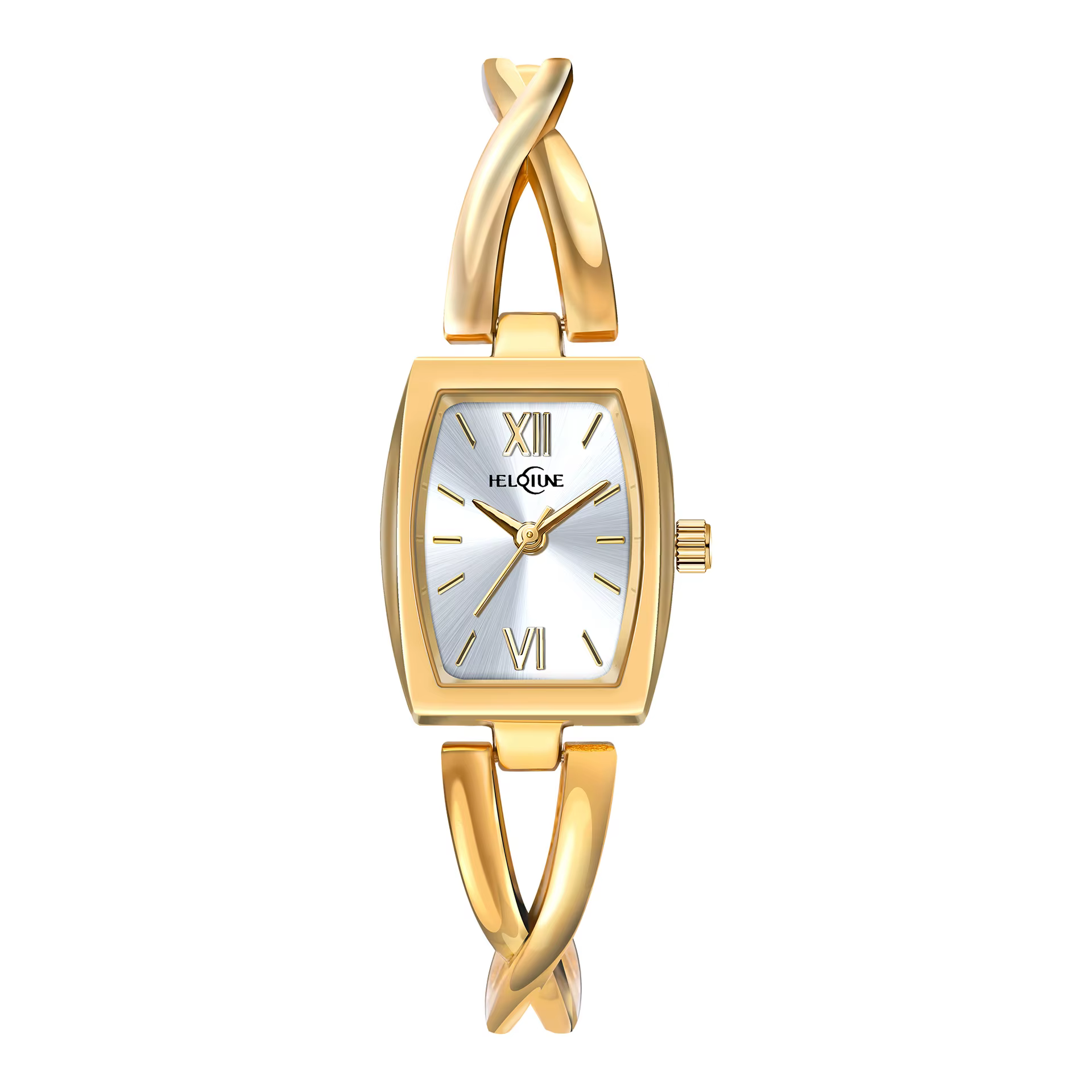 Montre carrée dorée Heloiune pour femme, montre décontractée et polyvalente pour femme, bracelet, mo