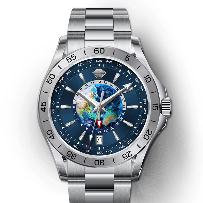 Montre mécanique pour homme LOBINNI L19067, acier inoxydable, saphir luminescent, étanche, luxe, mou