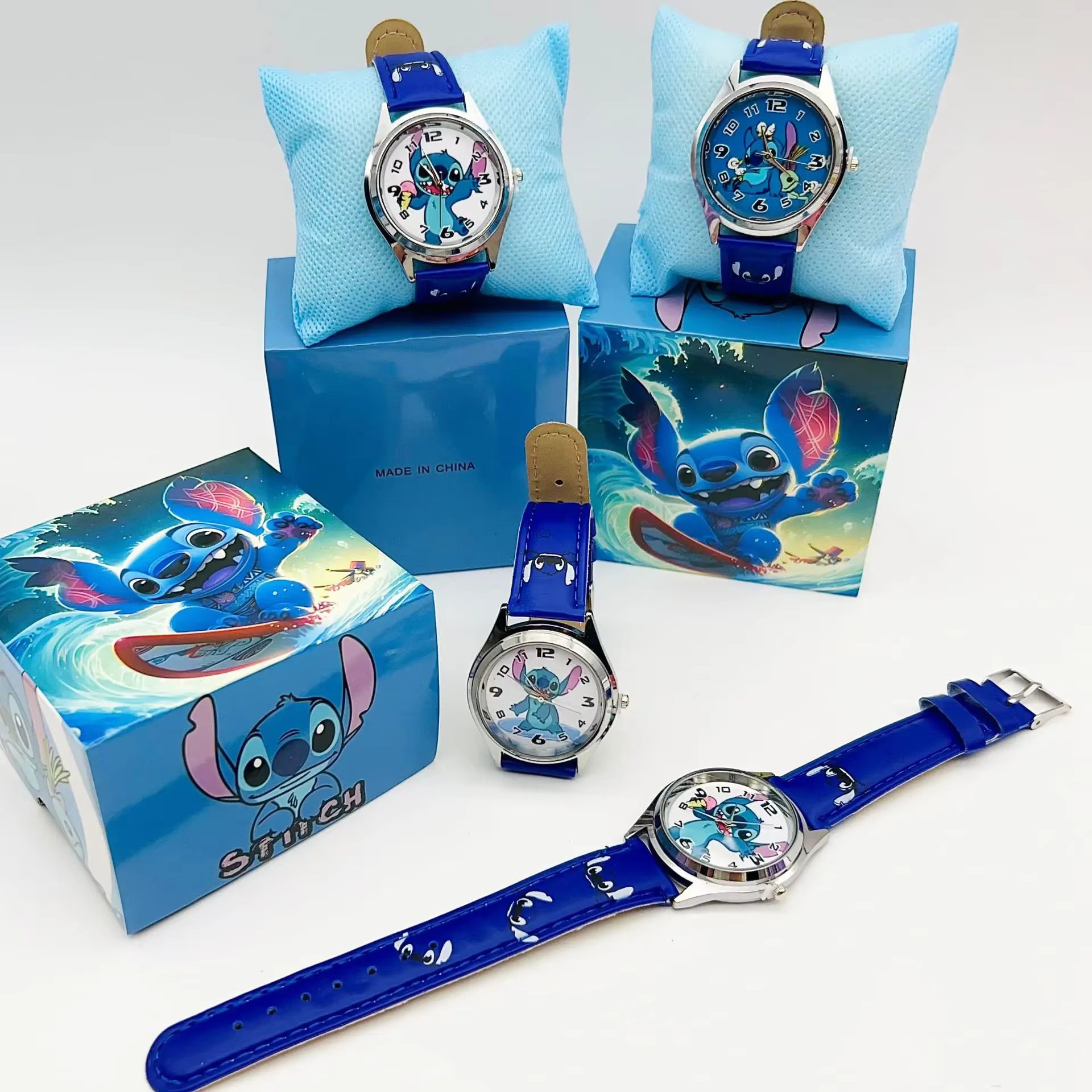 Montre pour étudiants Lilo & Stitch Kawaii, montre à quartz mignonne Stitch, coffret cadeau, montre 