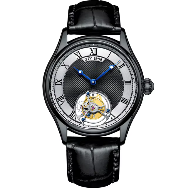Seton-Montre Mécanique Tourbillon Volant pour Homme
