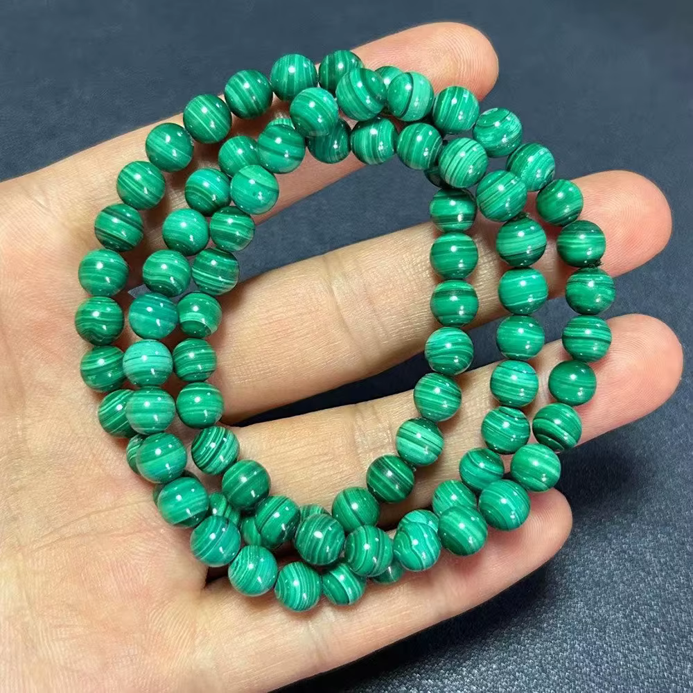 Ruberthen-Bracelet en Malachite Naturelle de Qualité AAA