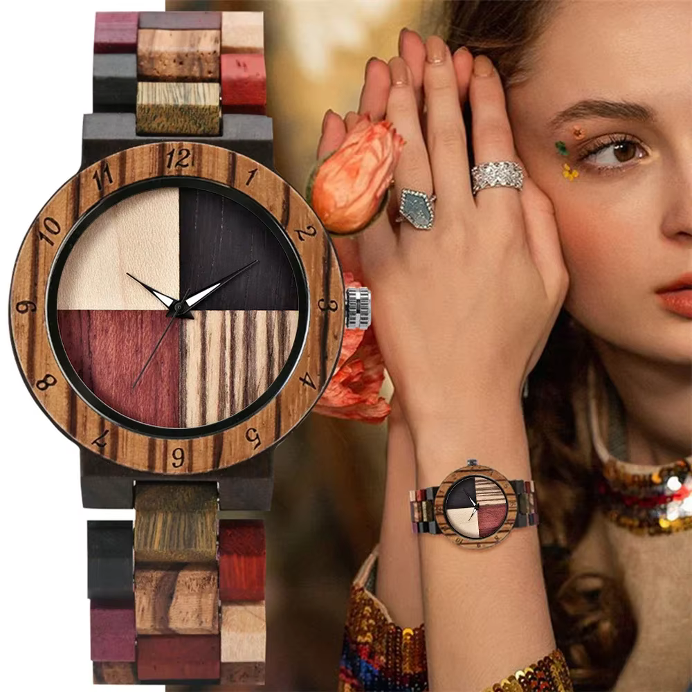 Montre en bois unique pour femme