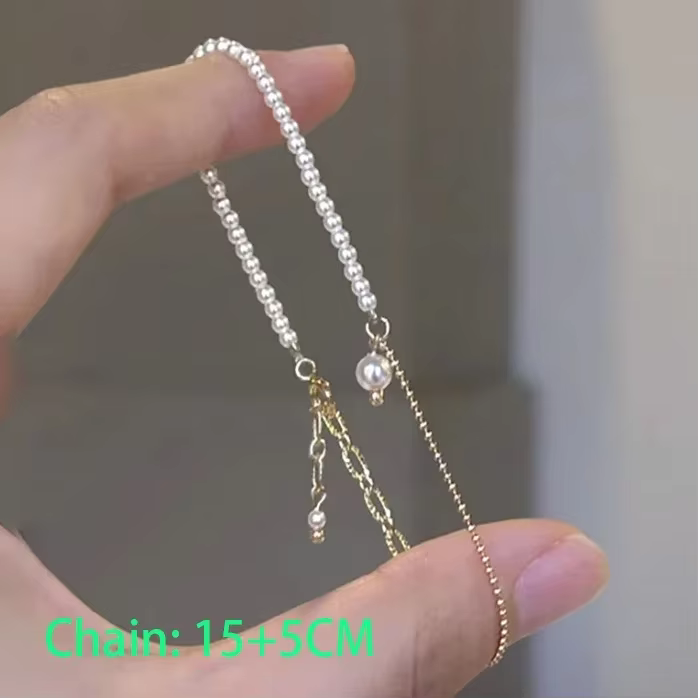 Bracelets à breloques ronds en perles dorées pour femmes