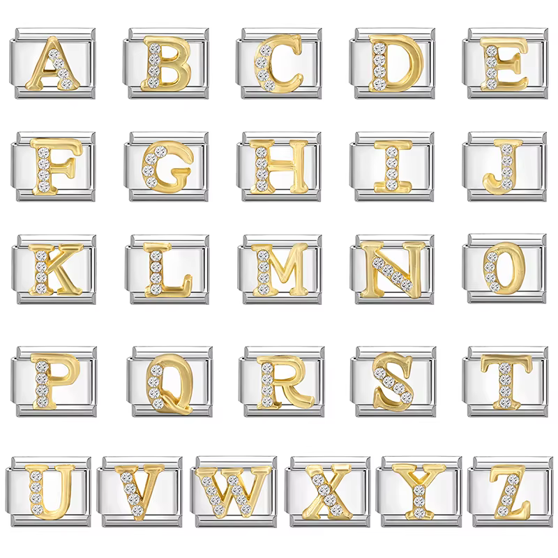 Bracelet italien coloré 26 lettres anglaises