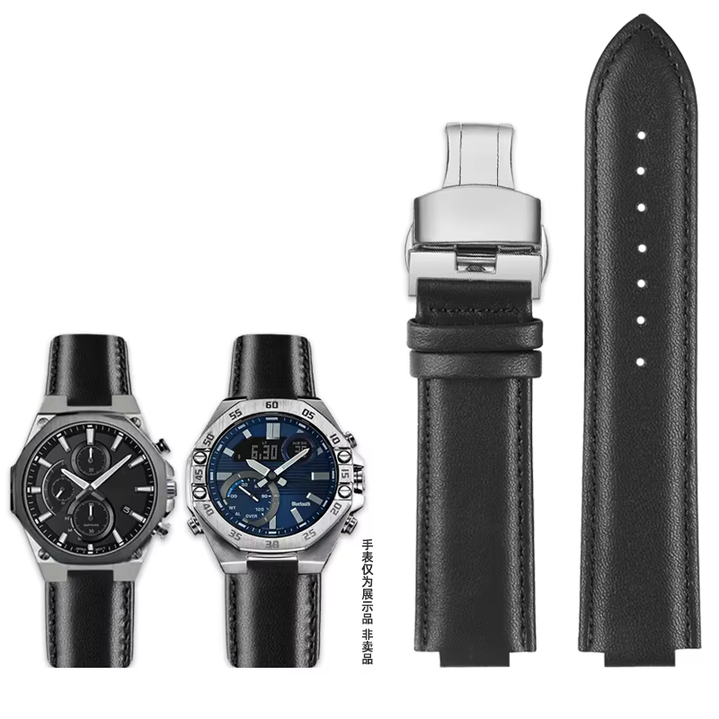 Bracelet de montre en cuir convexe modifié pour Casio EDIFICE série EFS-S570YD ECB-10YD