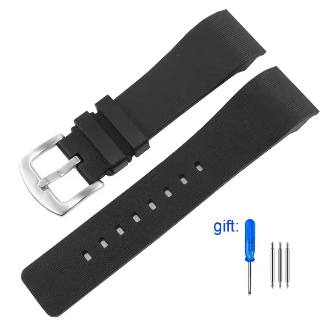 Bracelet de montre en caoutchouc de silicone pour homme et femme