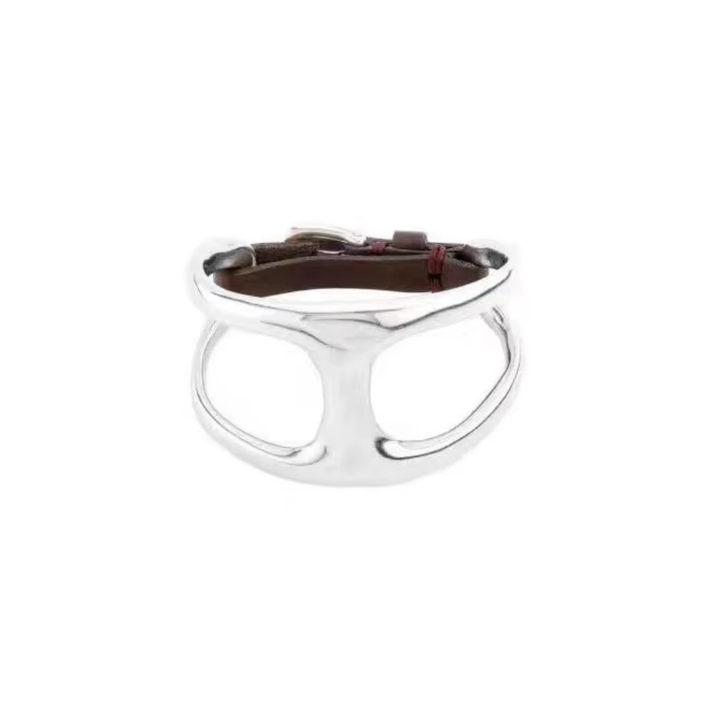 Bracelet en corde de cuir géométrique
