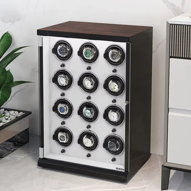 Boîte de remontoir de montre rotative mécanique avec mécanisme silencieux et dispositif de remontage pour rangement domestique multifonctionnel occasions spéciales montres mécaniques