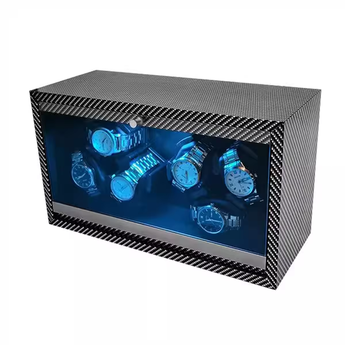 Boîte de rangement pour montres automatiques avec remontoir 6 emplacements