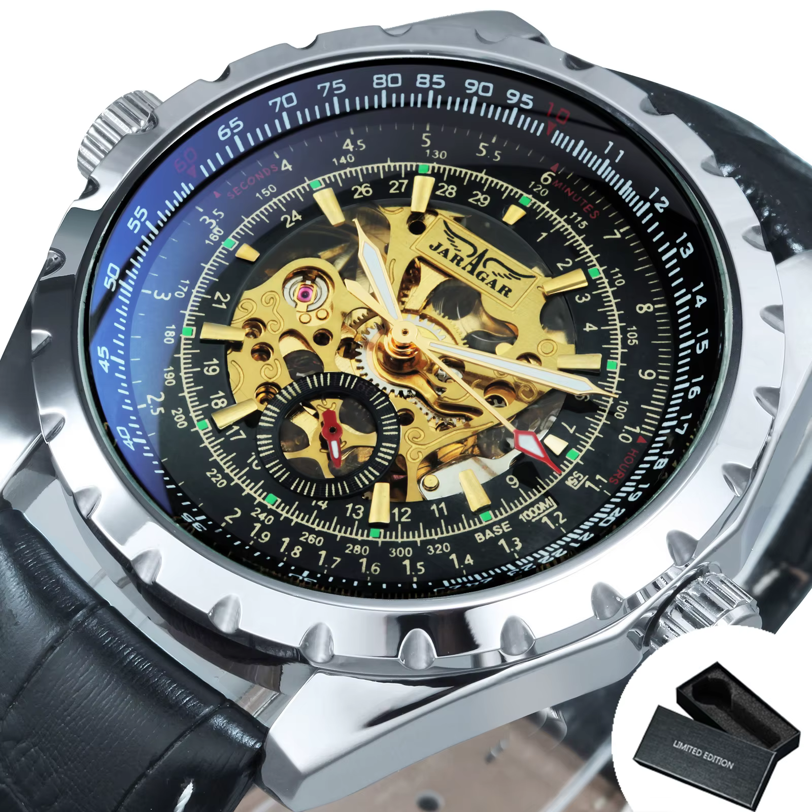 JARAGAR – montre mécanique squelette de sport pour hommes