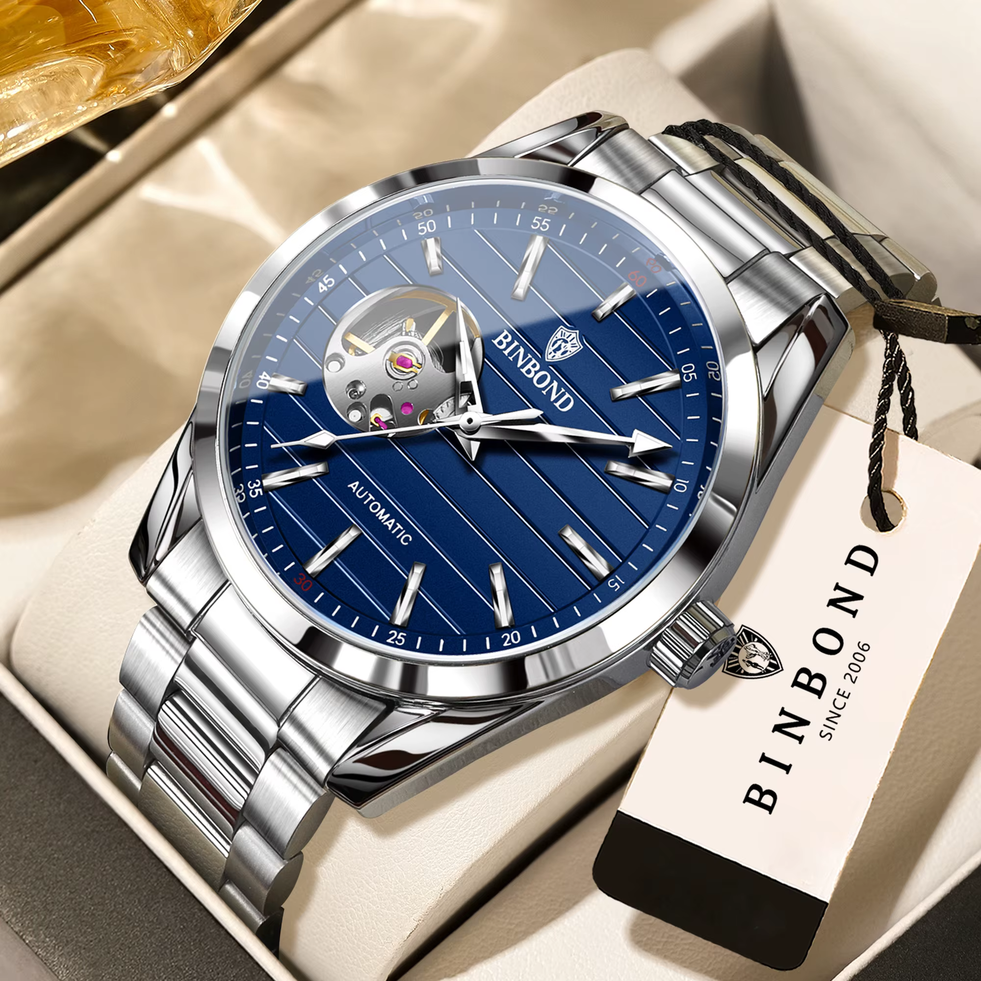 Montres mécaniques de luxe BINBOND pour hommes