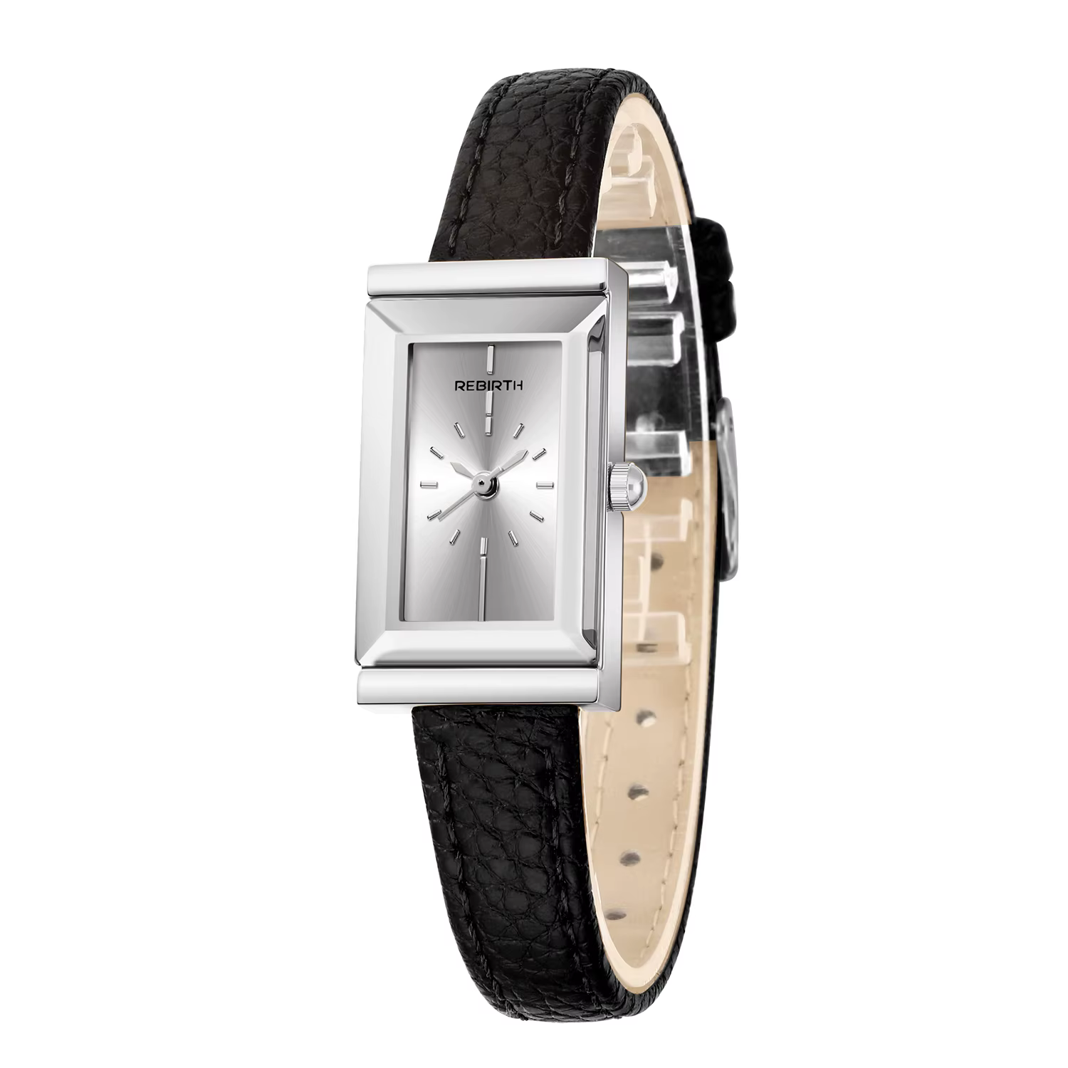1 montre pour femme de style rétro français, petite, avec bracelet en cuir grainé, cadran doré simple, élégante montre-bracelet à quartz pour les trajets quotidiens.