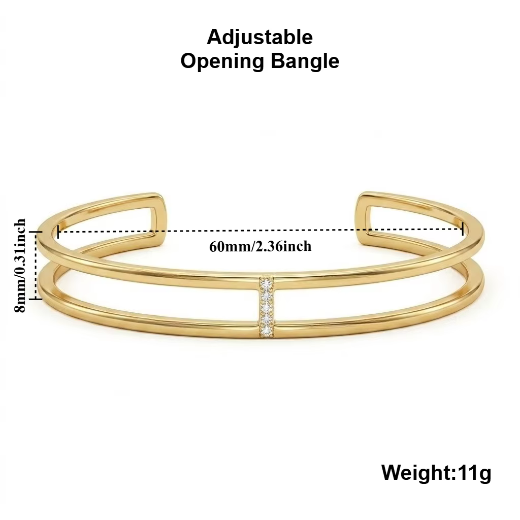 Bracelet réglable à deux niveaux couleur or
