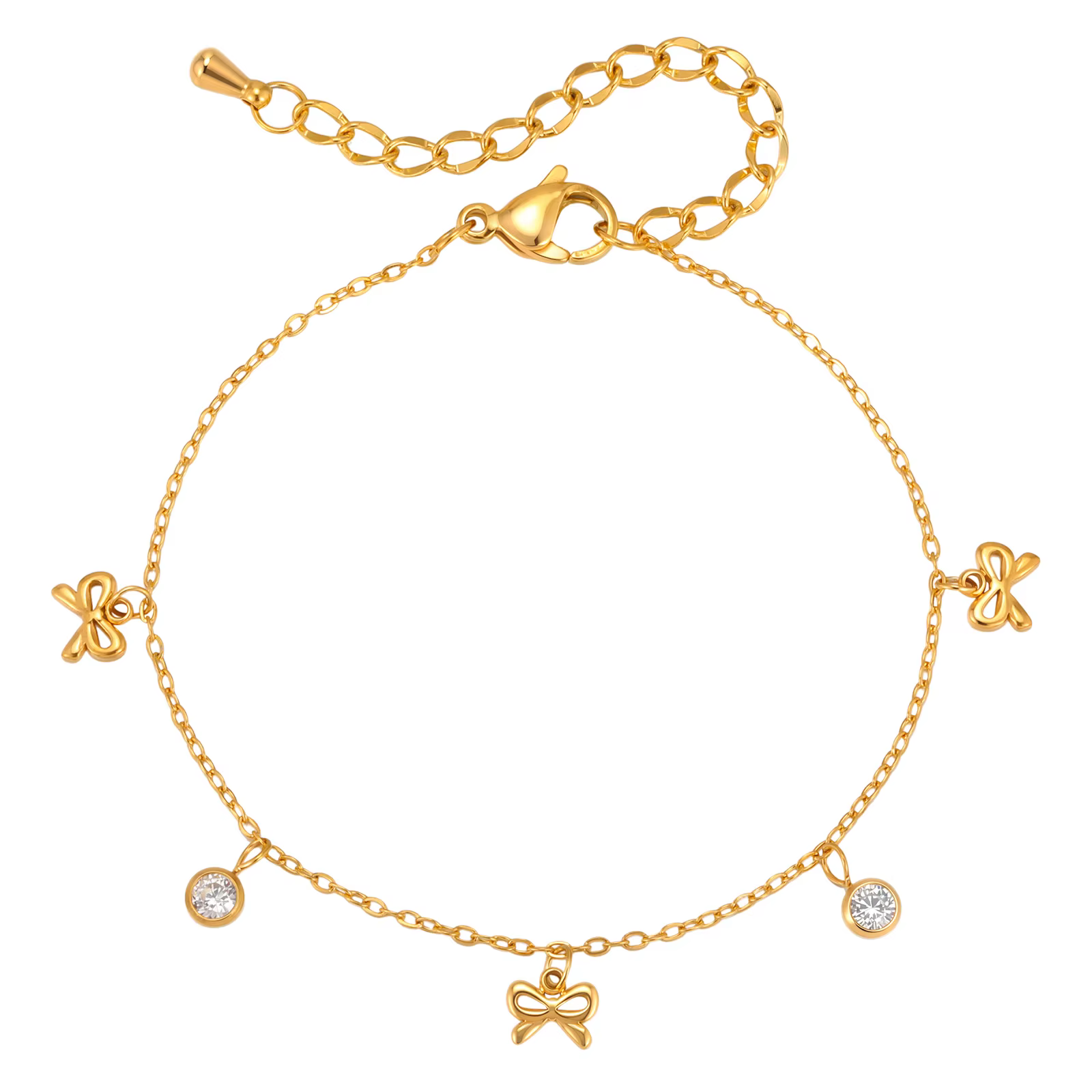 Bracelet Nœud pour Femme en Acier Inoxydable Plaqué Or 18K