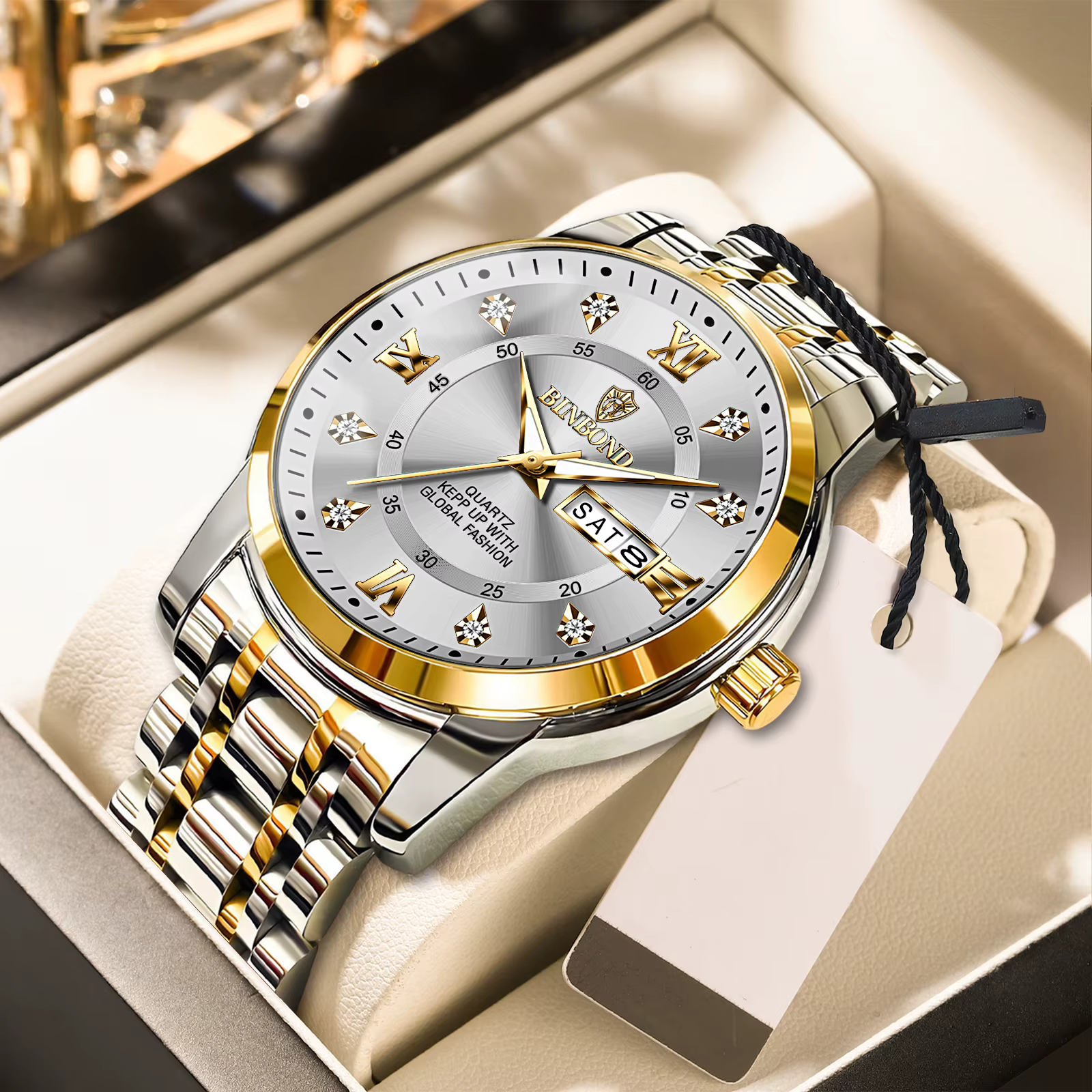 BINBOND Top marque de luxe montre de mode hommes 3ATM étanche Date horloge Sport montres