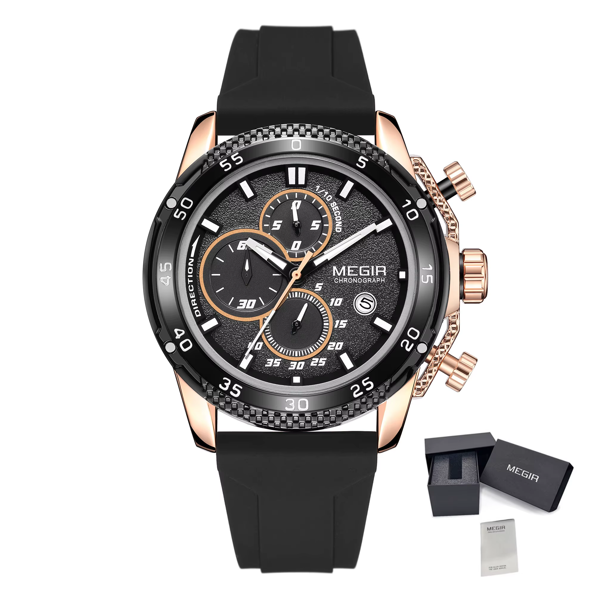 MEGIR montre pour hommes de luxe mode militaire Sport montre-bracelet pour homme étanche lumineux bracelet en Silicone Quartz chronographe 2211