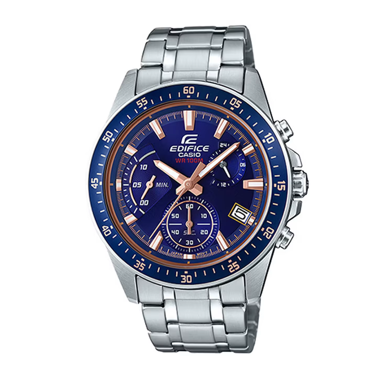Montre à quartz pour homme CASIO EFV-540D, bracelet en acier inoxydable, chronographe multifonction, étanche 100 m, montre analogique