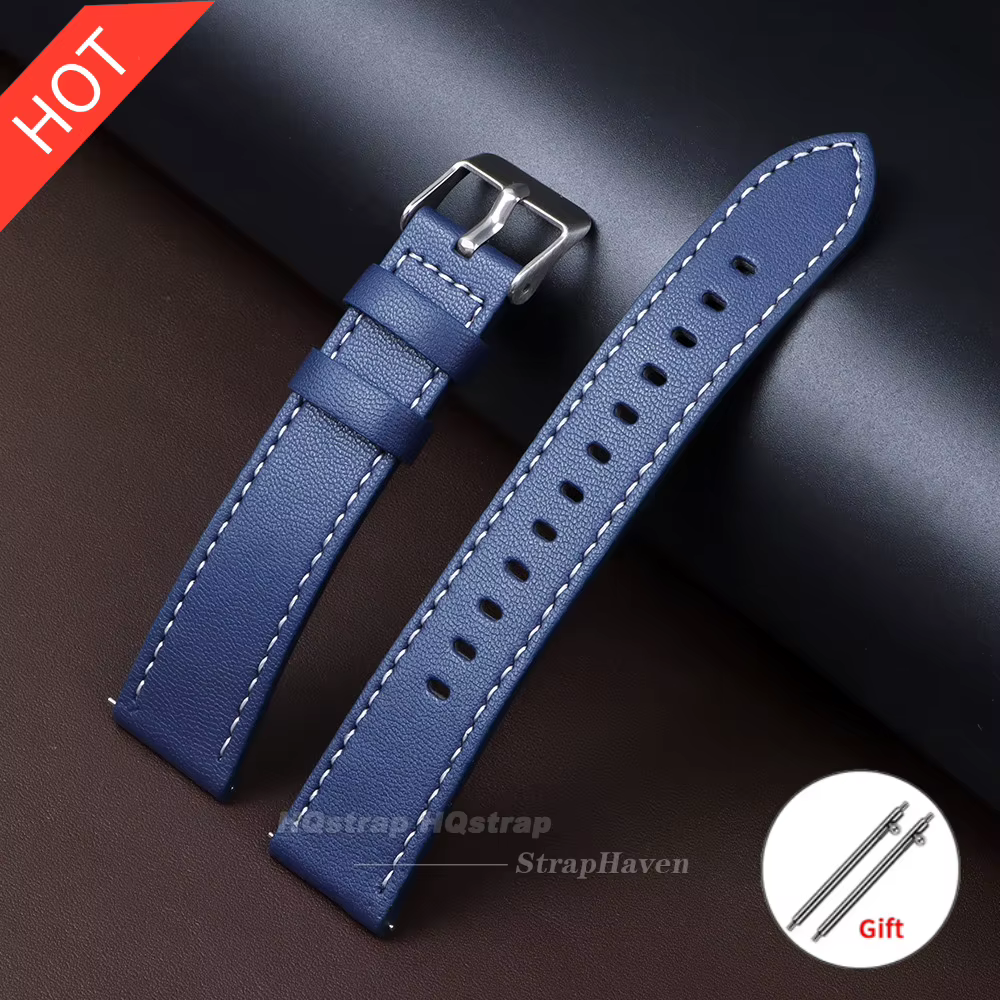 Nouveau bracelet de montre en cuir 20mm 22mm pour Seiko pour Rolex, bracelet à dégagement rapide pour montre connectée, accessoires pour hommes et femmes