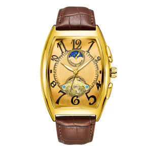 Montre de luxe haut de gamme pour homme, montre mécanique entièrement automatique avec design ajouré, montre-bracelet pour homme tendance, polyvalente, élégante et chic, idéale pour les occasions prof