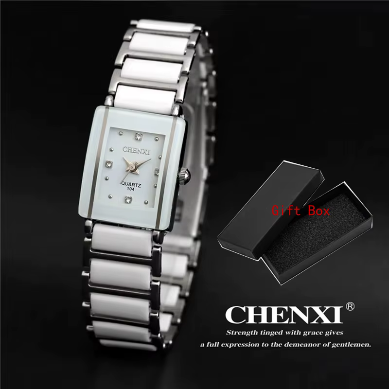 Mode Chenxi marque dame montre élégante céramique noire Simple minimalisme petit étroit Quartz décontracté femme strass montre-bracelet